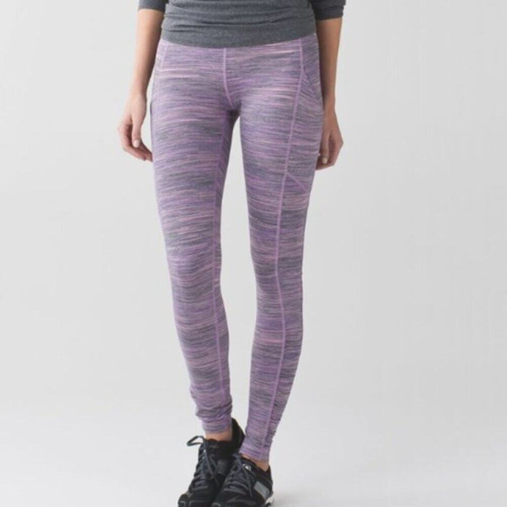 Lululemon Speed Tight IV Space Dye Camo Tender Violet Black Grape Purple Size 6